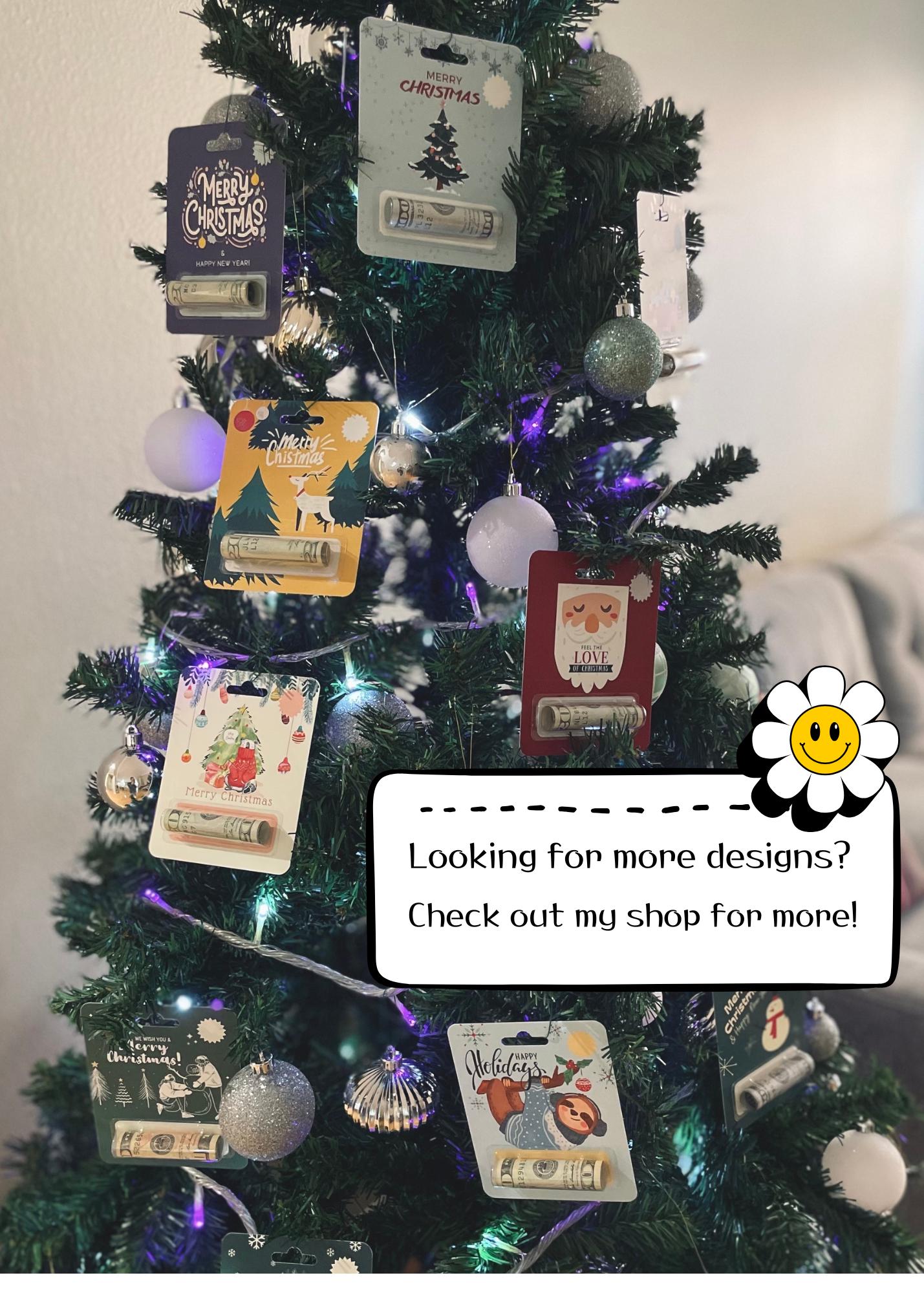 Christmas Money Card - Money Holder Card - Stocking Stuffer - Christmas Gift for Kids - Money Gift Holder - Christmas Ornaments