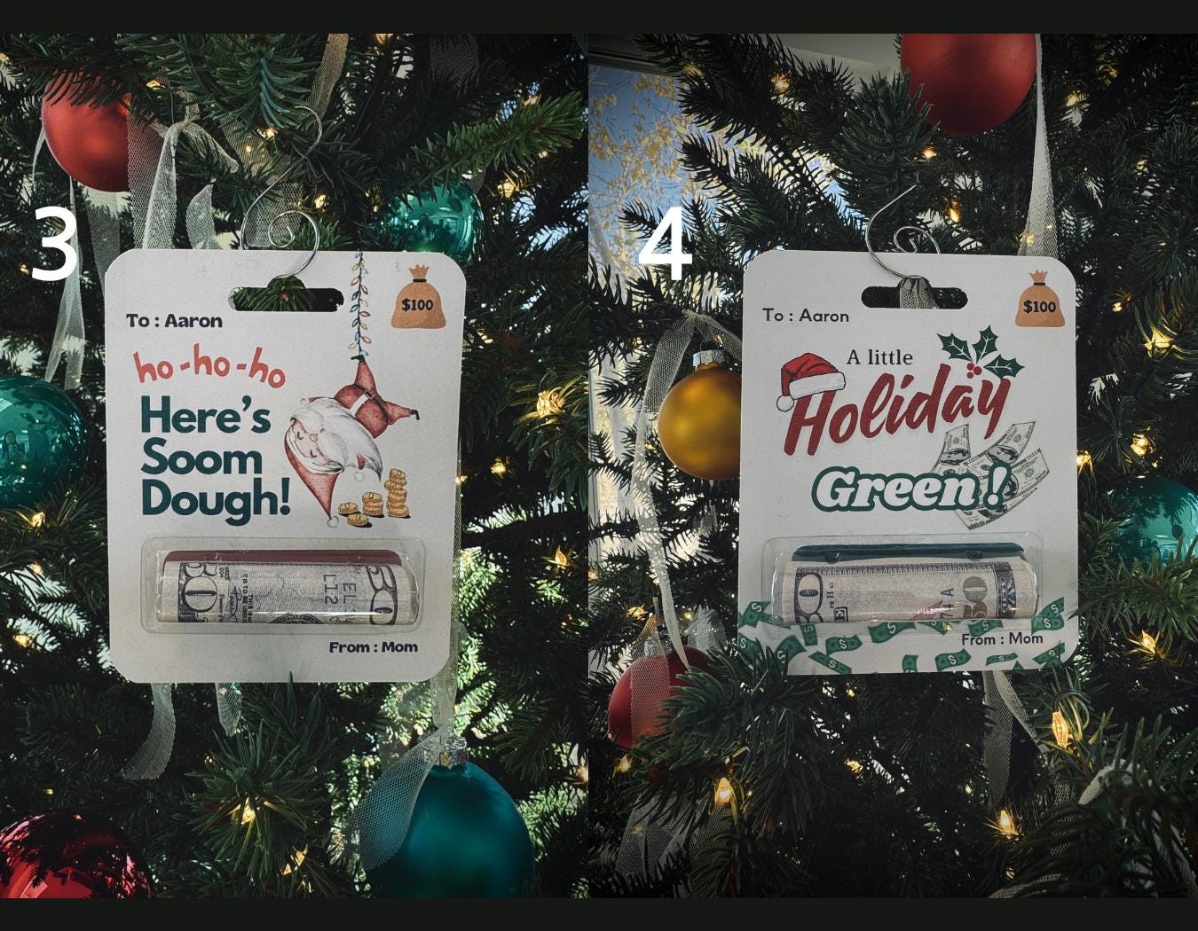 Christmas Money Card - Money Holder Card - Stocking Stuffer - Christmas Gift for Kids - Money Gift Holder - Christmas Ornaments