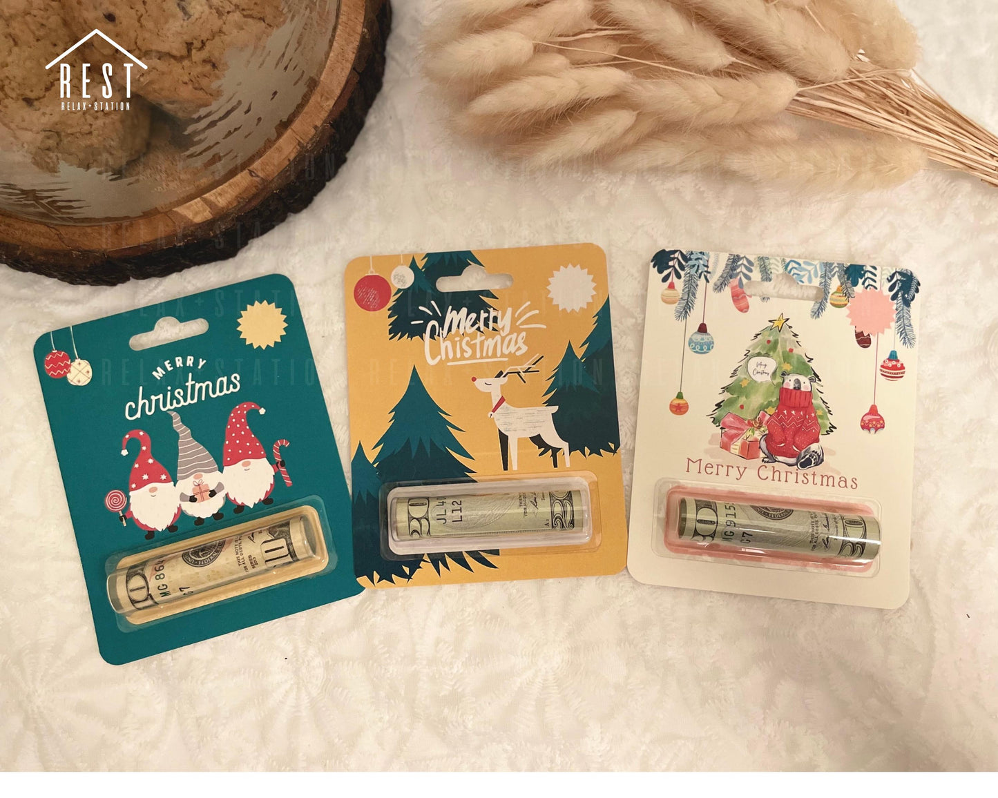Christmas Money Card - Money Holder Card - Stocking Stuffer - Christmas Gift for Kids - Money Gift Holder - Christmas Ornaments