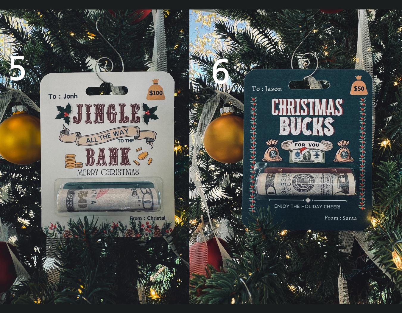 Christmas Money Card - Money Holder Card - Stocking Stuffer - Christmas Gift for Kids - Money Gift Holder - Christmas Ornaments