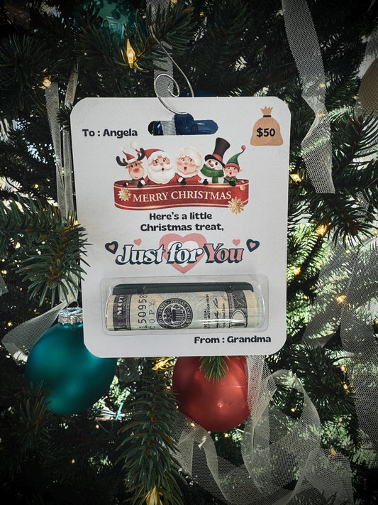 Christmas Money Card - Money Holder Card - Stocking Stuffer - Christmas Gift for Kids - Money Gift Holder - Christmas Ornaments